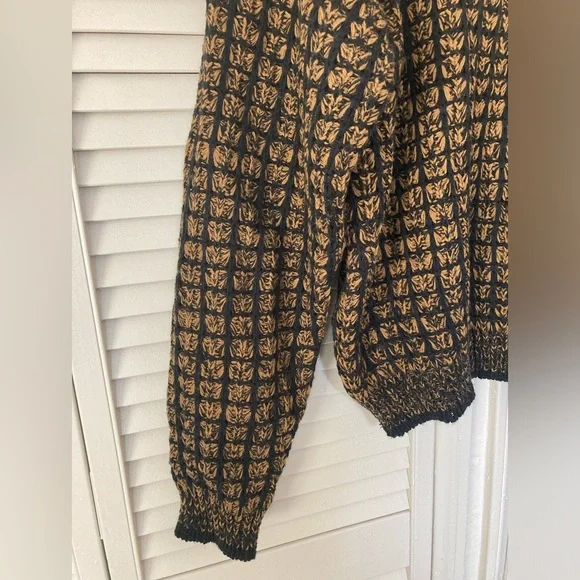 Vintage Anchor Blue Men Size Large Crewneck Sweater Textured 3D Knit 80's Retro - Picture 7 of 11